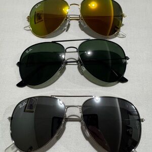 3x vintage RAY-BAN AVIATOR SUNGLASSES *ESTATE SALE FIND!*Unisex Frames with CASE